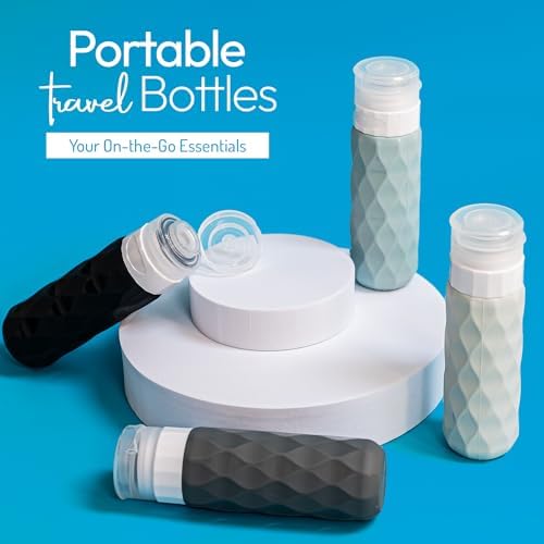 Silicone Travel Bottles for Toiletries with Clear Bag- 4 Pack Holiday Essentials Travel Bottles for Toiletries- Refillable Shampoo and Conditioner Bottle -Leakproof, Squeezy Travel Accessories - Image 7