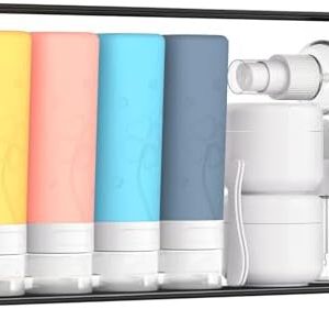 12 Pcs Travel Bottles for Toiletries, Travel Size Containers with Cream Jars, Airplane Travel Essentials Leak Proof Silicone Squeezable Travel Accessories for Shampoo Conditioner Lotion Cream