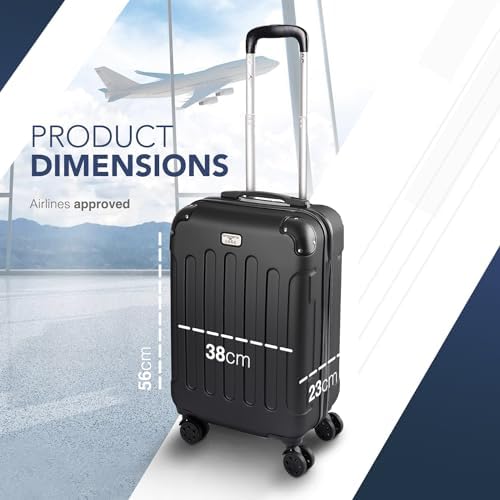 LUGG 20 Inch Skywander Lightweight Travel Cabin Bag - Carry On Approved Suitcase, ABS Shell Protection, Water Resistant & Safe Locking System - Easyjet Overhead Compliant (55x20x35cm) - Image 2
