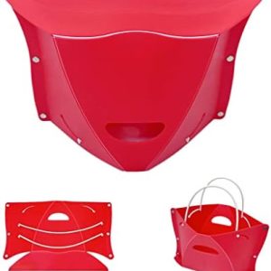 Ultralight Folding Camping Hiking Stool - Lightweight, Collapsible Chair suitable for Travel, BBQ, Outdoor Activities, and Backpacking, Squatty Potty Included (32cmx21cm, Red)