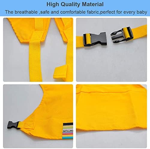 Lychee Baby Dining Chair Safety Seats with Straps, Toddler High Chair Harness Belt, Portable Feeding Booster Seat Strap for Travel/Home/Restaurants/Shopping (Yellow) - Image 3