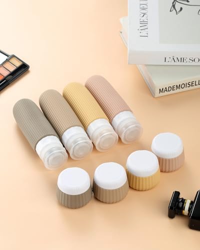 Gemice Travel Bottles for Toiletries 8 pcs Tsa Approved Travel Size Toiletries 90ml Travel Containers for Toiletries BPA free Silicone Cream Jars Leak Proof Silicone Squeezable Travel Essentials - Image 6