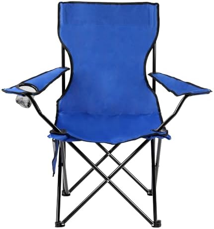 Taylor & Brown Set of 2 Lightweight Folding Camp Chair - Portable Chairs with Cup Holder, Side Pocket and Bag Perfect for Camping, Festivals, Garden, Fishing, Beach and BBQs, Blue - Image 4