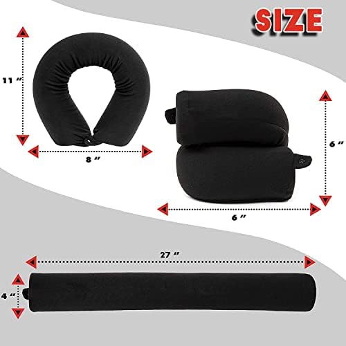 Travel Pillow Twist memory Foam Neck Pillow for Travel, Airplane, Buses, Trains at Home, Chin, Lumbar Leg Support, Bendable Roll Pillow (gray) - Image 3