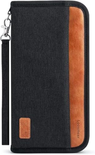 Travel Wallet, Family Passport Holder, RFID Blocking Travel Accessories Organizer for Tickets, Cards, Cash, Holiday Essentials Case Cover for Man & Woman