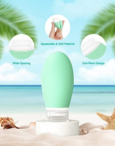 Morfone 100ml Silicone Travel Bottle for Toiletries, 4 Pack Leak Proof Refillable Squeezable Containers for Liquid Shampoo, BPA Free and TSA Approved Travel Accessories - Image 3