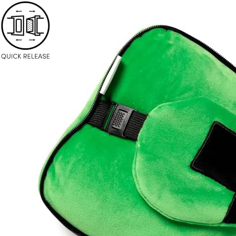 Puckator Relaxeazzz Minecraft Creeper Shaped Plush Travel Pillow & Eye Mask - Sleep Eye Mask Masks - Kids Travel Accessories For Sleeping Airplane - Flight Plane Neck Pillow Pillows - Image 5