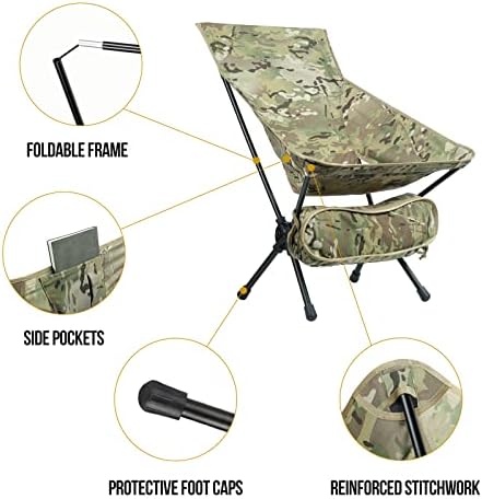 OneTigris Folding Camping Backpacking Chair With Back-Rest, 330 lbs Capacity, Compact Portable Lightweight Chair for Hiking Travel - Image 4