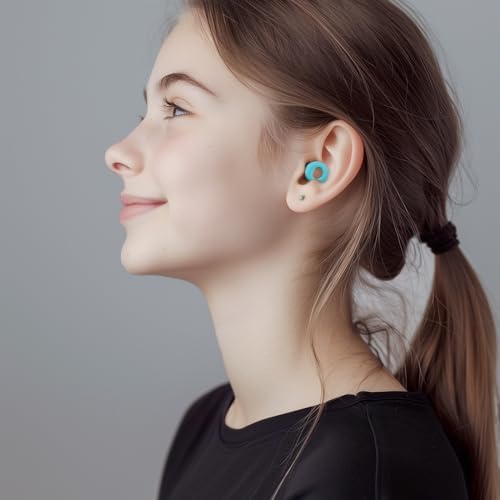Ear Plugs for Noise Reduction–2 Pairs Super Soft, Reusable Hearing Protection in Flexible Silicone for Sleep, Noise Sensitivity & Flights-8 Ear Tips in XS/S/M/L–27dB Noise Cancelling–Light Blue - Image 5