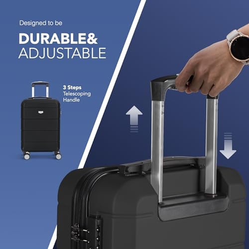 LUGG 20 Inch Jetset Lightweight Travel Carry On Suitcase, ABS, Water Resistant & TSA Lock - Easyjet Overhead (55x35x23cm) - Image 6