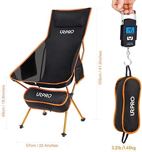 Outdoor Camping Chair Portable Lightweight Folding Camp Chairs with Headrest & 2-sided Pocket High Back for Outdoor Backpacking Hiking Fishing Travel Picnic - Image 3