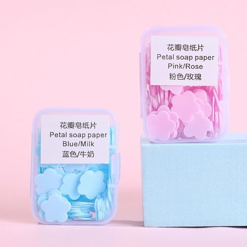 5 Box Travel Soap Sheets Portable Mini Travel Soap Paper Mini Scented Slice Sheets with Storage Box Mini Scented Slice Backpacking Essentials Travel Camping Hiking Outdoor Sports - Image 2