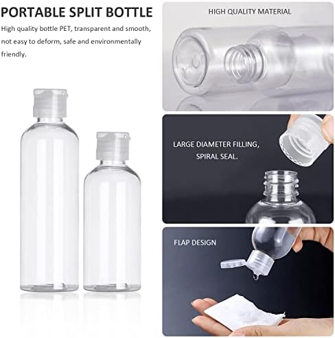 6 Pcs 100ml Travel Bottles, and 2 Pcs 50ml Travel Empty Bottles, with 3 Pcs Funnels and 15 Pcs Self-adhesive Labels, Sub-bottling of Cosmetics and Liquids,Used for Vacation and Travel - Image 3