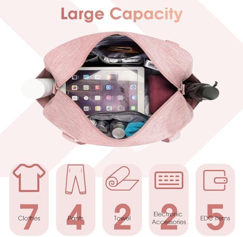 for Easyjet Cabin Bag 45X36X20 Underseat Travel Duffel Bag Holdall Tote with Wet Pocket Carry on Luggage Overnight for Women and Men 25L (Pink) - Image 3