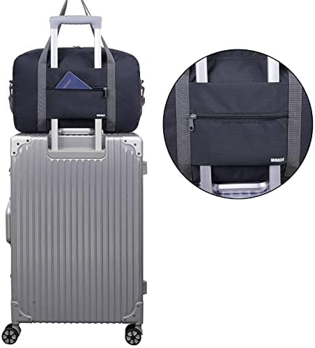 Small Cabin Bag 40x20x25 for Ryanair Airlines Underseat Travel Bag Water-Resistant Hand Luggage Bag Holdall Bag Weekend Overnight Bag for Women Men by WANDF (Dark Blue 20L with Should Strap) - Image 5