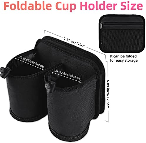 WALNEW Luggage Travel Cup Holder, Hands-free Drink Caddy Attachment Drinks Carrier for Drink Beverages Coffee Mugs fits Roll on Suitcase Handles Travel Accessories Black - Image 2
