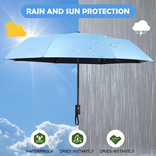Vicloon Automatic Umbrella Windproof, Compact Travel Folding Umbrellas, UV Blocked Umbrella, Portable Umbrellas Compact Foldable Lightweight Design and High Wind Resistance - Image 5