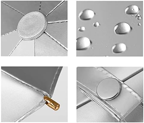 Meichoon UPF 50+ UV Protection Travel Reverse Umbrella Reflective Silver Double Layer Cover 8 Ribs Reinforced Windproof Sun Blocking Foldable Compact for Hiking Backpacking - Image 7