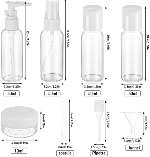 Travel Bottles for Toiletries, 9 PCS Leak Proof Refillable Travel Containers Liquid Containers with Clear Toiletries Bag for Cosmetic Shampoo Lotion Makeup Shower Hand Soap - Image 3
