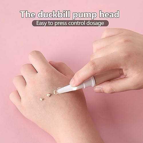 Desenda 3pcs Empty Travel Press Pump Bottles Small Face Serum Airless Pump Jars Lotion Eye Cream Container Vial Portable Essential Oils Refillable Toiletries Bottles (10ml) - Image 4