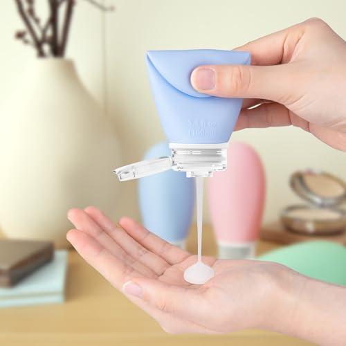 Opret 100ml Silicone Travel Bottle for Toiletries, 3 Pack Leak Proof Refillable Travel Containers Squeezable Travel Accessories for Shampoos, Conditioner and Cream, BPA Free and TSA Approved - Image 3