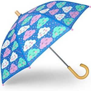 Hatley Girl's Printed Umbrella, Cheerful Clouds, One Size