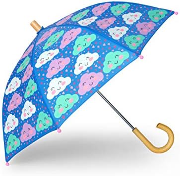 Hatley Girl's Printed Umbrella, Cheerful Clouds, One Size