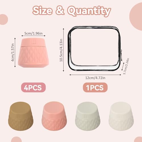 4 PCS Silicone Travel Pots for Toiletries, 30ml Travel Bottles for Toiletries, Reusable Travel Toiletries, Leakproof Travel Containers with Transparent Bag for Cosmetics Shampoos - Image 2