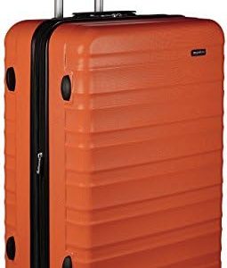 Amazon Basics Hardside Luggage ABS Hard-Shell Spinner/Suitcase with 4 Wheels, 78 cm, Burnt Orange