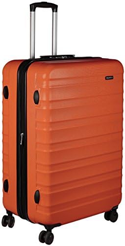Amazon Basics Hardside Luggage ABS Hard-Shell Spinner/Suitcase with 4 Wheels, 78 cm, Burnt Orange