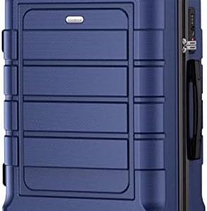 SHOWKOO Suitcase Large 28-Inch Expandable PC+ABS Hard Shell Travel Luggage Lightweight Durable High Capacity with Double Spinner Wheels TSA Lock, 28" Blue