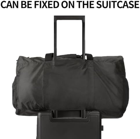Eono 90L Foldable Travel Duffle Bag Hold All Travel Luggage Bag Holiday Bag with Multi-Pockets for Women Men (Black) - Image 4