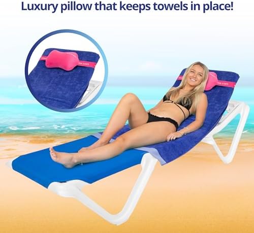 ITSA Towel Trapper | Memory Foam Travel & Beach Pillow | Sunlounger Towel Strap | Portable Pillow | Towel Gripper | Neck Support & Bum Bag (Hot Pink) - Image 3