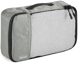 Amazon Basics Packing Cubes for Suitcases, Travel Organisers, Zipper, 4-Piece Set Bags, Large/Medium/Small/Slim, Gray - Image 5