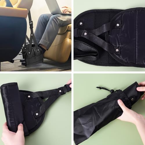 Airplane Footrest, Airplane Travel Accessories, Adjustable Foot Hammock Under Desk, Plane Travel Foot Rest, Provides Relaxation and Comfortable for Long Flight - Image 5