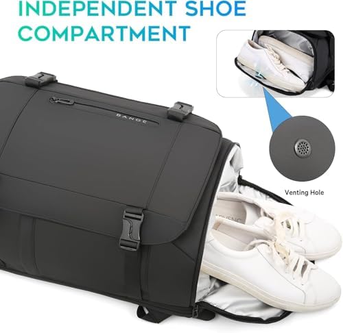 40L Travel Backpack with Shoe Compartment, Weekend Business Hand Luggage, Flight Approved Cabin Luggage, Lightweight and Waterproof for 15.6-17.3 Inch Laptop, black, L, Business - Image 4