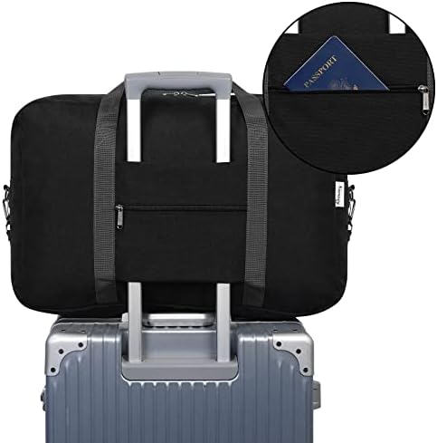 Large Cabin Bag 56x45x25, Weekend Overnight Bag for Women, Holdall Hospital Bag for Women, Travel Duffel Bag Carry on Luggage for Men 40L (Black) - Image 6
