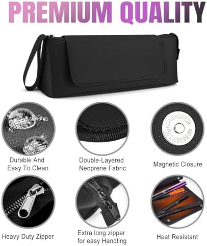 FOVERN1 Hair Tools Travel Bag with Heat Resistant Mat,Large Capacity Curling Iron Storage Bag,Hairdrying Tool Storage Bag,Hair Dryer Storage Bag,Straighteners Haircare Accessories,Gifts for Women - Image 5
