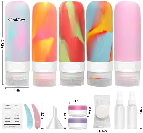 HEYMKGO Travel Bottles for Toiletries, 24 Pack Refillable Silicone Travel Containers Set, Leak-proof Squeezable Travel Toiletry Bottle Kit for Shampoo Conditioner Lotion Shower Gel - TSA Approved - Image 2