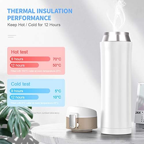 Double Walled Vacuum Cup Flask Thermo,Stainless Steel Insulated Water Bottle | Flask for Hot and Cold Drinks Cup Travel Coffee Mug, Sports Water Bottle (A-White) - Image 3