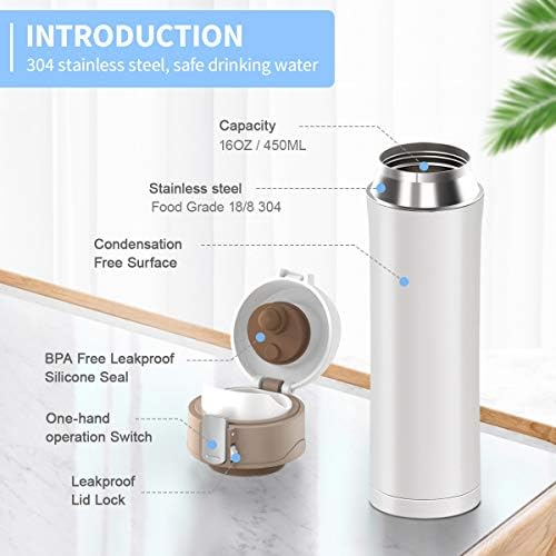 Double Walled Vacuum Cup Flask Thermo,Stainless Steel Insulated Water Bottle | Flask for Hot and Cold Drinks Cup Travel Coffee Mug, Sports Water Bottle (A-White) - Image 5