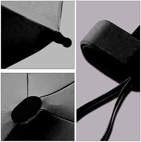 Mini Folding Umbrella with Case - Ultra-Portable Compact Travel Umbrella, Anti-UV Rainproof Windproof Fast Dry and Ultra Lightweight for Women, Men, Students (Black) - Image 6