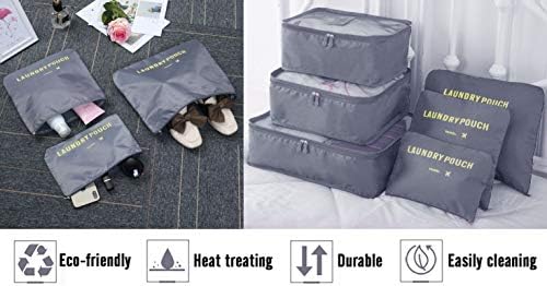 Vicloon Travel Organiser Packing Bags, 6 PCS Packing Cubes Set for Clothes Luggage Organizers Storage Bags (Gray) - Image 4