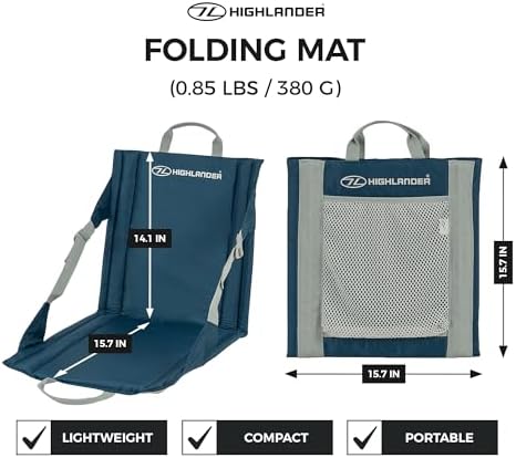 Highlander Outdoor Sit Mat - Portable Seat - Lightweight with Back Support - Perfect as a Picnic Chair, Stadium Seat, Beach Chair, or Festival Chair - Image 2