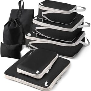 Compression Packing Cubes for Backpack, Travel Packing Cubes for Suitcases Waterproof Suitcase Organiser Bags for Travel Suitcase Luggage Packing Organizer Bags