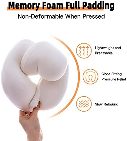 Travel Pillow Neck Pillow Memory Foam Soft Comfort and Support Travel Flight Neck Pillows,U-shaped Pillow for Sleeping with Storage Bag for Airplane Car Office Home,etc (Green) - Image 3