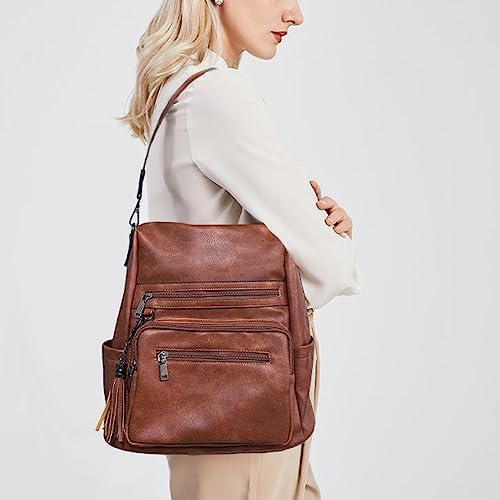 Women PU Leather Backpack Waterproof Casual laptop bag School Shoulder Bag for Ladies - Image 7