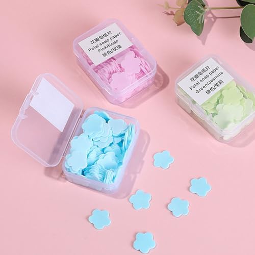 5 Box Travel Soap Sheets Portable Mini Travel Soap Paper Mini Scented Slice Sheets with Storage Box Mini Scented Slice Backpacking Essentials Travel Camping Hiking Outdoor Sports - Image 3