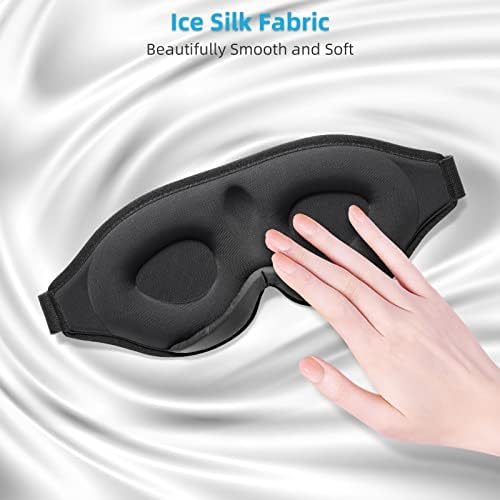 2025 Innovative Sleep Mask for Men and Women, Trilancer 3D 100% Light Blocking Design, Comfortable Eye mask, Blackout Blindfold for Sleeping, Nap, Meditation, Travel, with Earplugs (Black) - Image 6