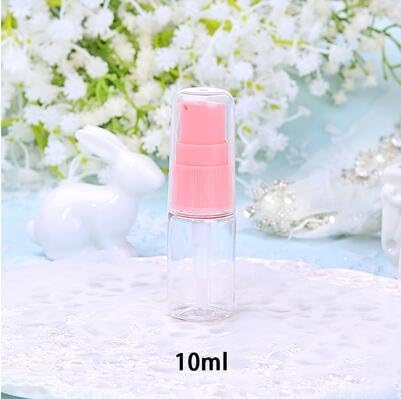 6 Pack Empty 10ml Plastic Pump Bottles Cream Shampoo Lotion Pump Bottle Refillable Sample Travel Bottles Toiletries Liquid Container Jar Pot Vial for Cosmetic Make-up (Transparent) - Image 2